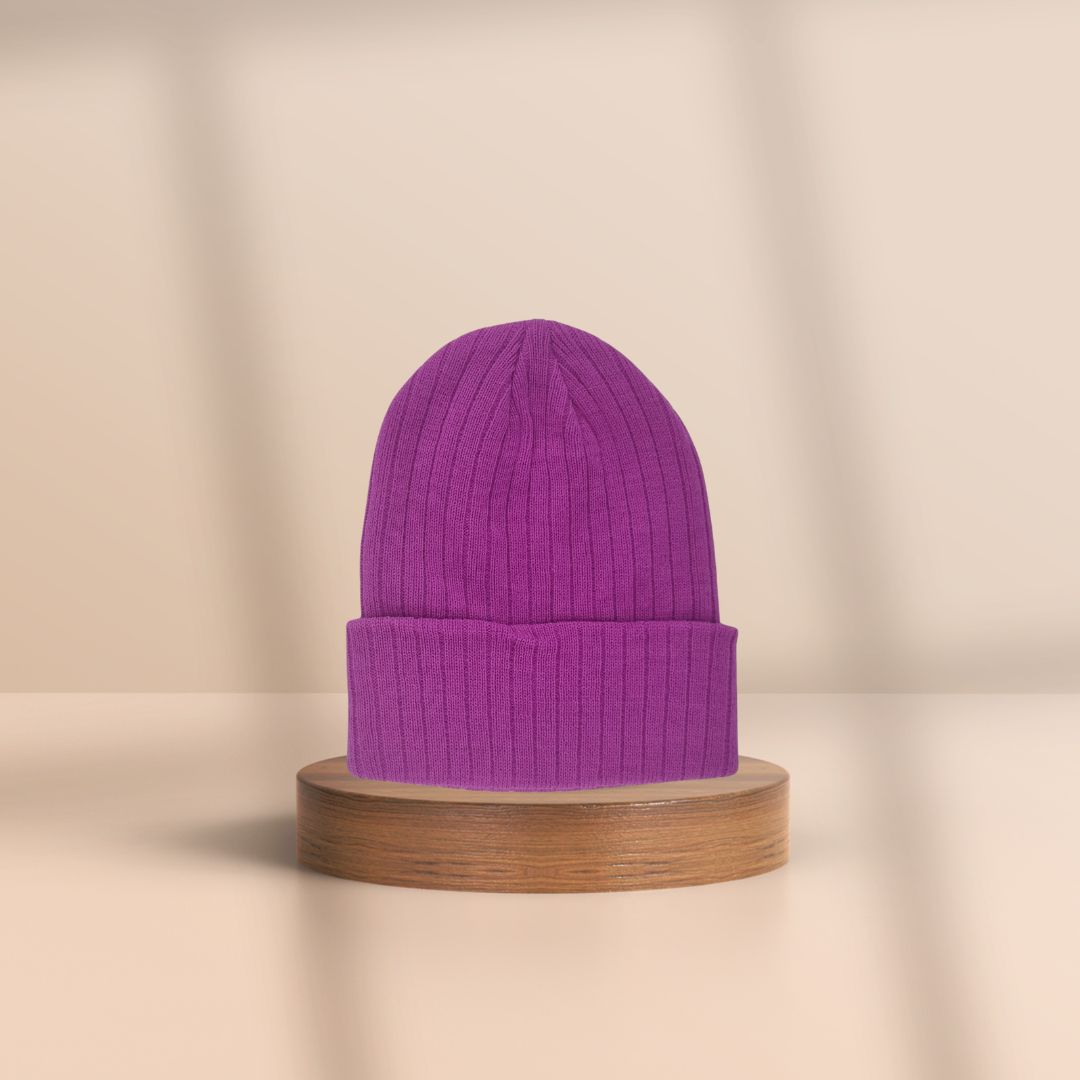 ביני סרוג סגול - Beanie Knitted